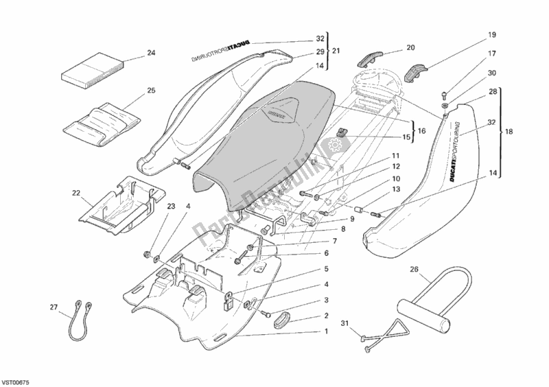 Todas las partes para Asiento de Ducati Sport ST3 S ABS USA 1000 2007
